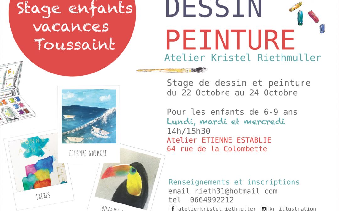 Stage de dessin et peinture pour enfants aux vacances scolaires